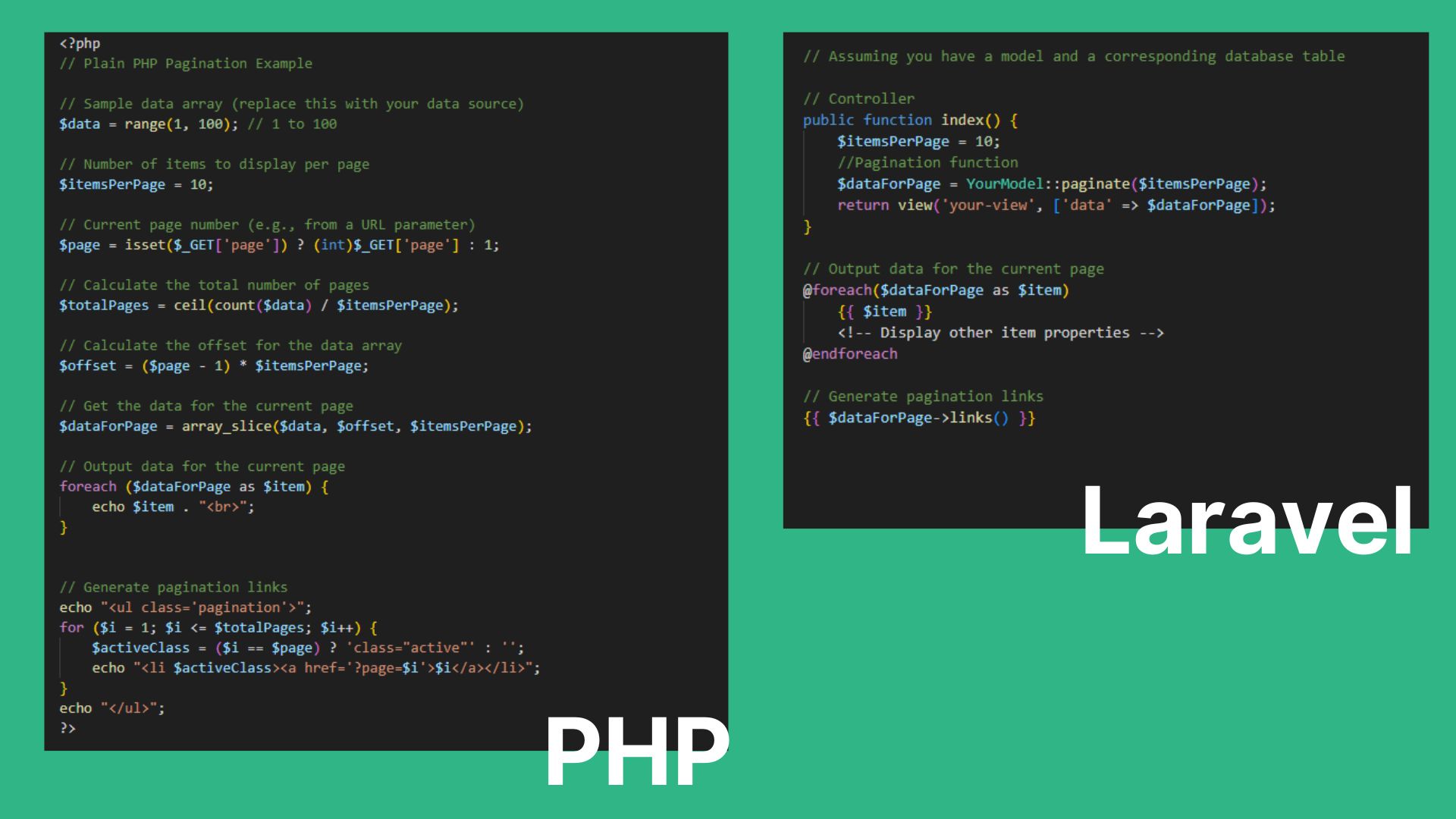 php and laravel